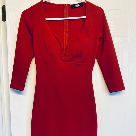 Lulu's Small Red Dress Lace Hem - Picture 1 of 7